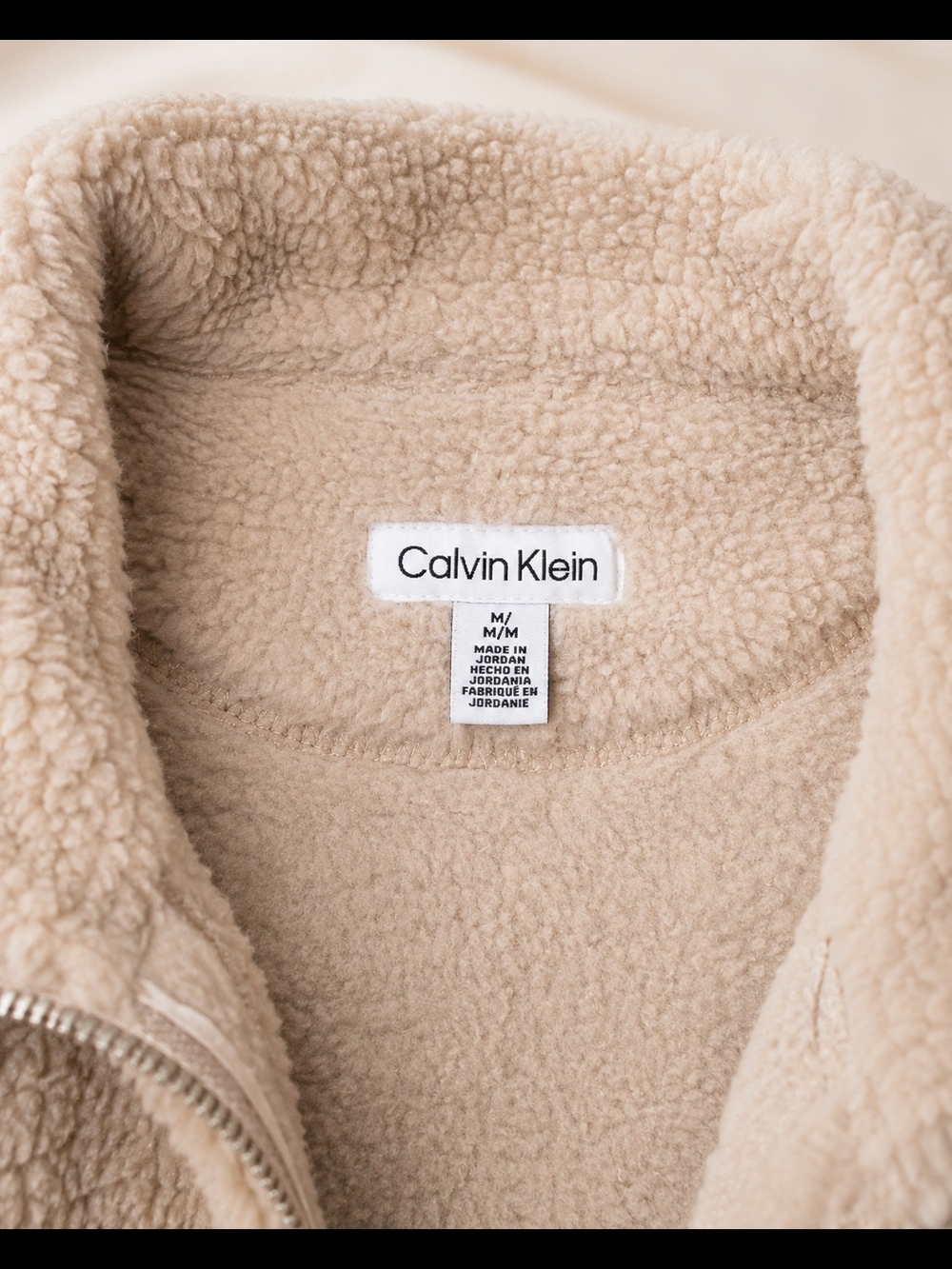 Calvin Klein Cream Sherpa Zip-Up Vest NWOT - Picture 2 of 6